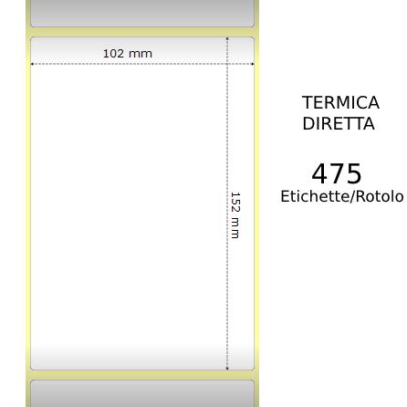 Termica diretta Etichette permanente per ZEBRA 102mm*152mm 475pz