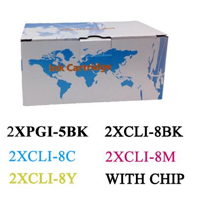 Kit 10 Cartucce per Canon 2XPGI-5BK 2XCLI-8BK 2XCLI-8C 2XCLI-8M 2XCLI-8Y