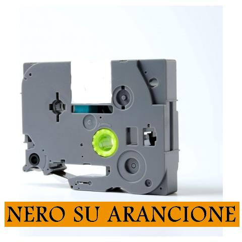 12mmX5m Nastro laminato compatibile per Brother TZe-B31 nero su arancione