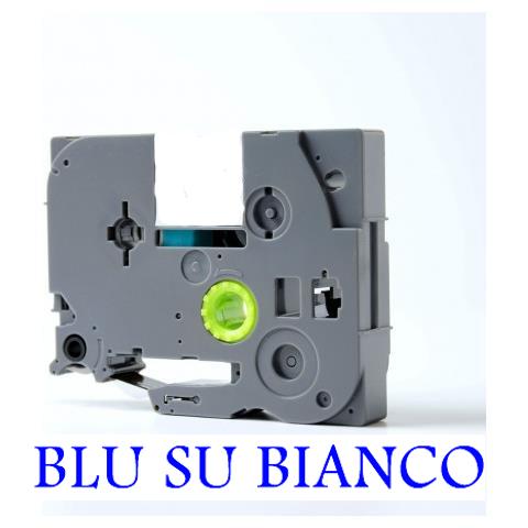 12mmX8m Nastro laminato compatibile per Brother TZe-535 bianco su blu