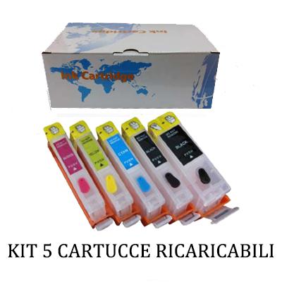 Kit 5 Cartuccia ricaricabile vuota per Canon PGI-550-CLI551