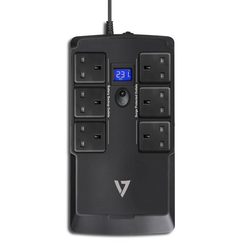 V7 UPS da 750 VA Desktop (750VA DESKTOP UPS LCD 6 OUT - 3 UPS+3 SURGE UK 230V USB RJ45 I)