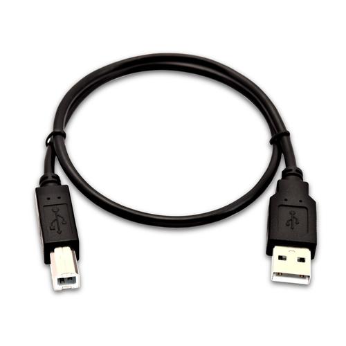 V7 0,5 m [1,6 piedi] USB A [maschio] a USB B [maschio], nero (USB2.0 A TO B 50CM 1.6FT CABLE - DATA CABLE 480MBPS PERIPHERALS)