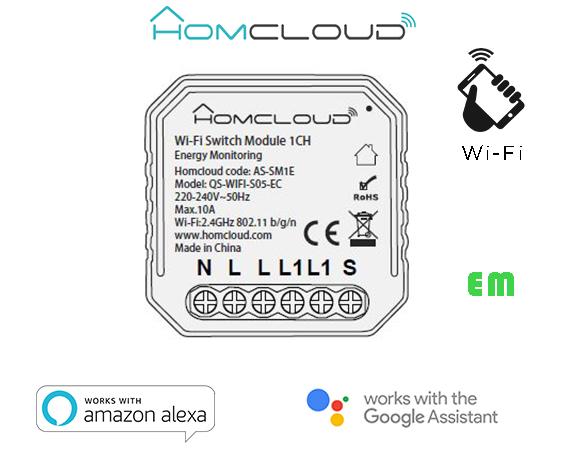 Modulo Interruttore 1CH Wi-Fi con Monitoraggio Energia incas