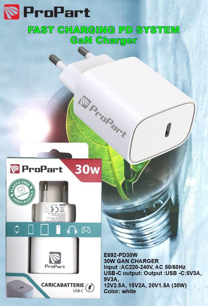 Caricabatteria 30 Watt PD Presa USB-C Modello E692-PD30W