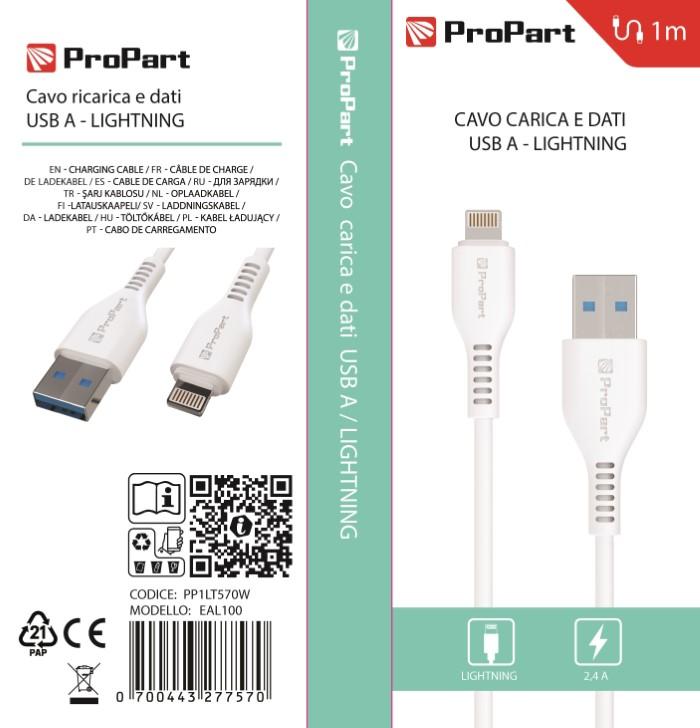 Cavo Lightning Apple 5V 2.4A 1mt Carica e dati Bianco