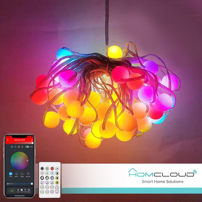 Catena 66 Sfere luminose Smart RGB-IC Wi-Fi Bluetooth 10M IP65