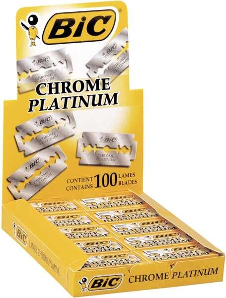 Espositore BIC Chrome Platinum con 20 scatole e 5 fogli di spedizione con doppio silim