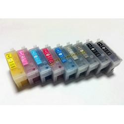 KIT 9 CARTUCCE RICARICABILI PER EPSON STYLUS PHOTO R3000 CON CHIP AUTORESETTANTE