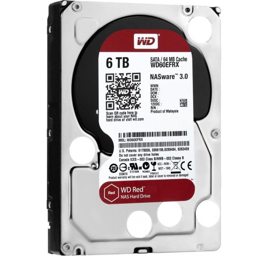 WESTERN DIGITAL HARD DISK 35" SATA-III 6TB 256MB RED WD60EFAX