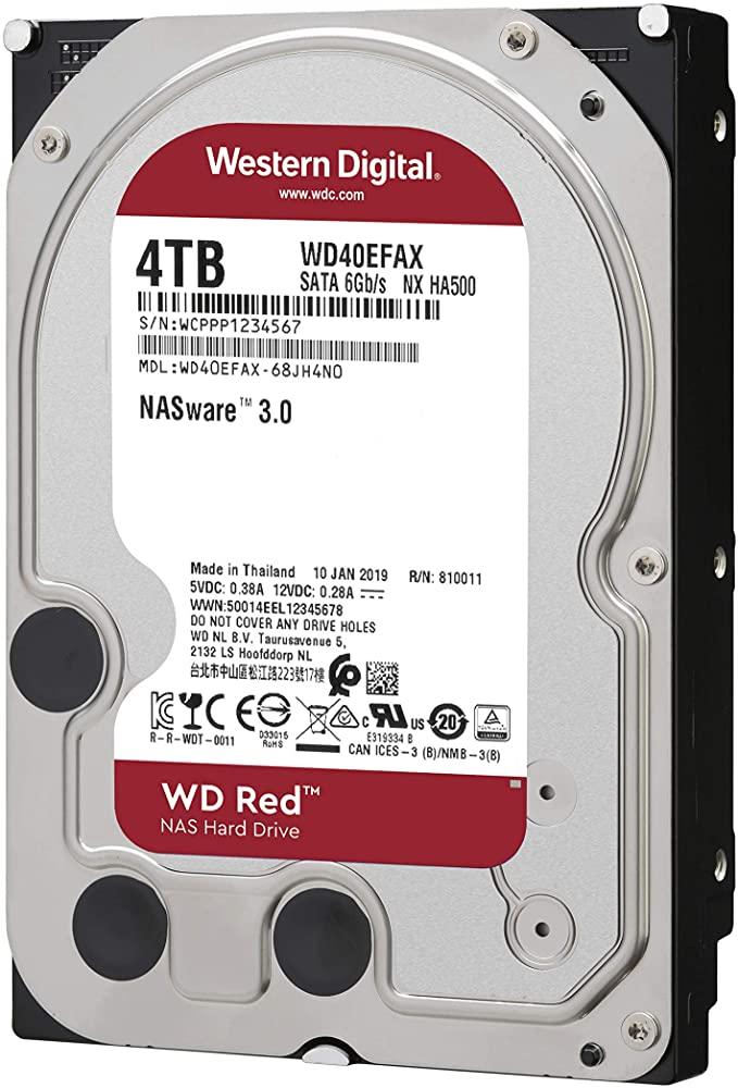 WESTERN DIGITAL HARD DISK 35" SATA-III 4TB RED WD40EFAX