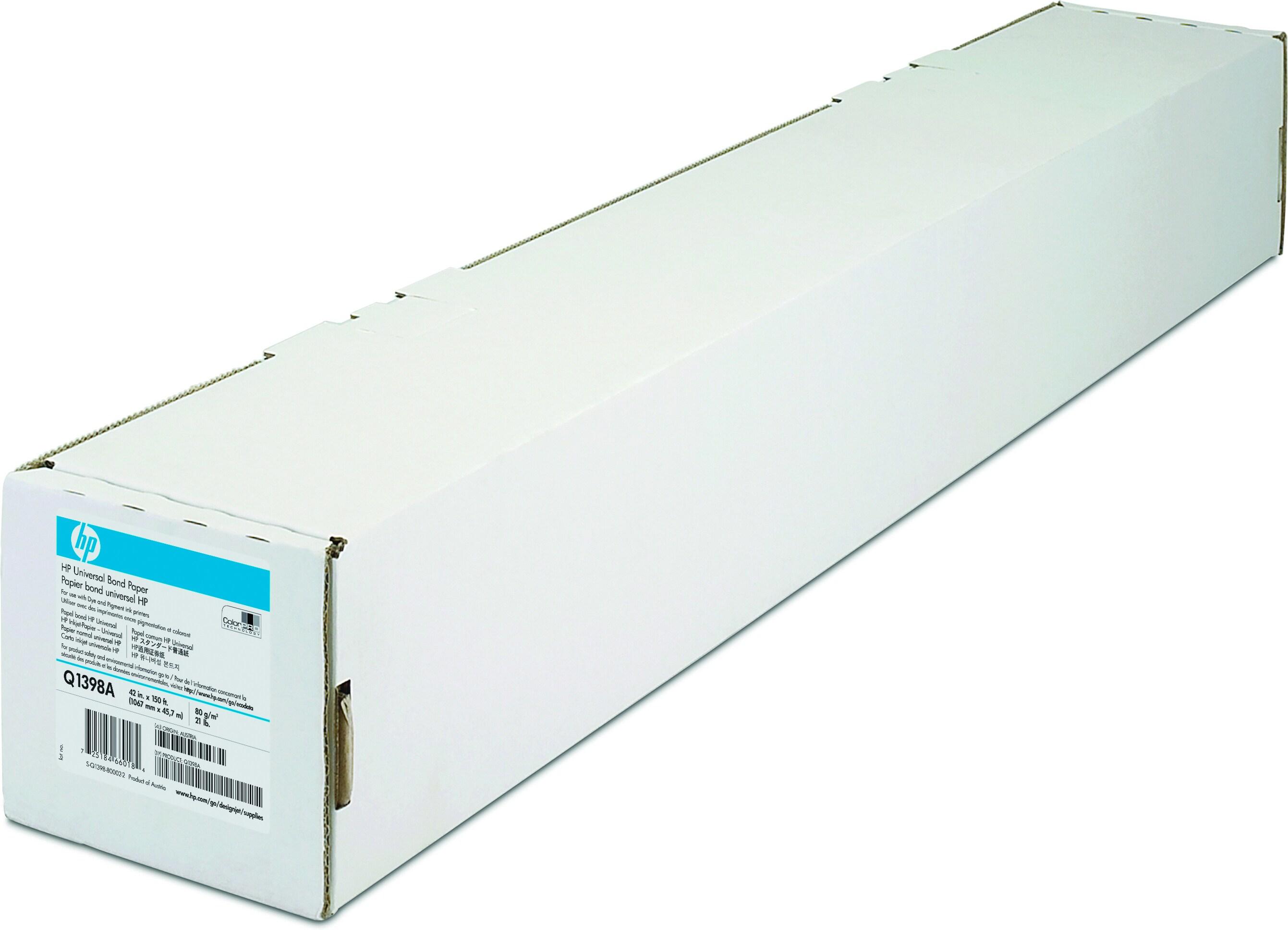 HP Universal Bond Paper-1067 mm x 45.7 m (42 in x 150 ft) carta inkjet Opaco 1 fogli Bianco