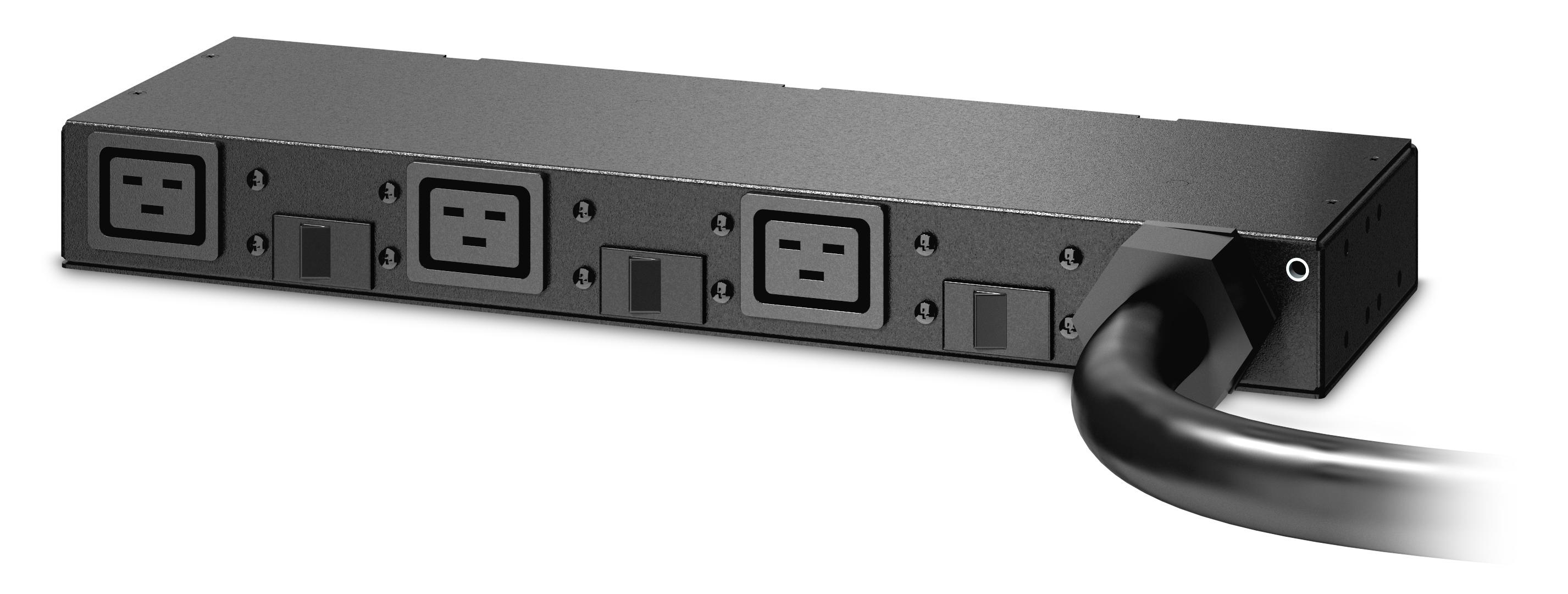 APC AP6038A unit di distribuzione dell'energia PDU 3 presae AC 0U/1U Nero (APC Basic Rack PDU AP6038A - Power distribution uni