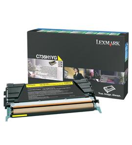 TONER ORIGINALE LEXMARK C736H1YG - GIALLO - STAMPA 10000 PAGINE