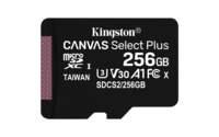 KINGSTON CANVAS SELECT PLUS - CARTE MÉMOIRE FLASH (ADAPTATEUR MICROSDXC VERS SD INCLUS(E)) - 256 GO - A1 / VIDEO CLASS V30 / U