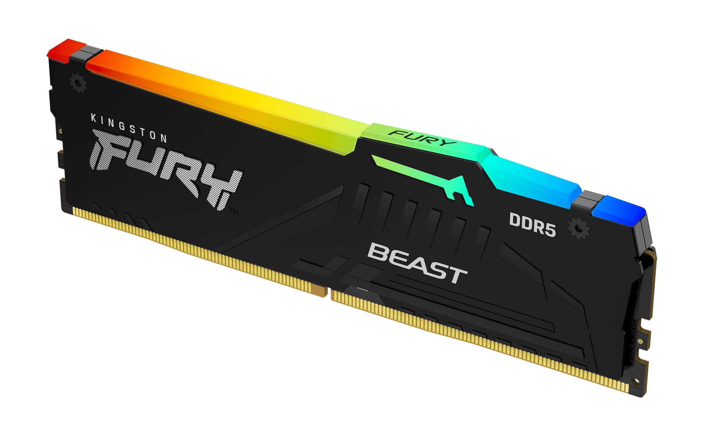 Kingston Technology FURY Beast RGB memoria 8 GB 1 x 8 GB DDR5 6000 MHz (8GB DDR5-6000MT/S CL36 DIMM - FURY BEAST RGB EXPO)