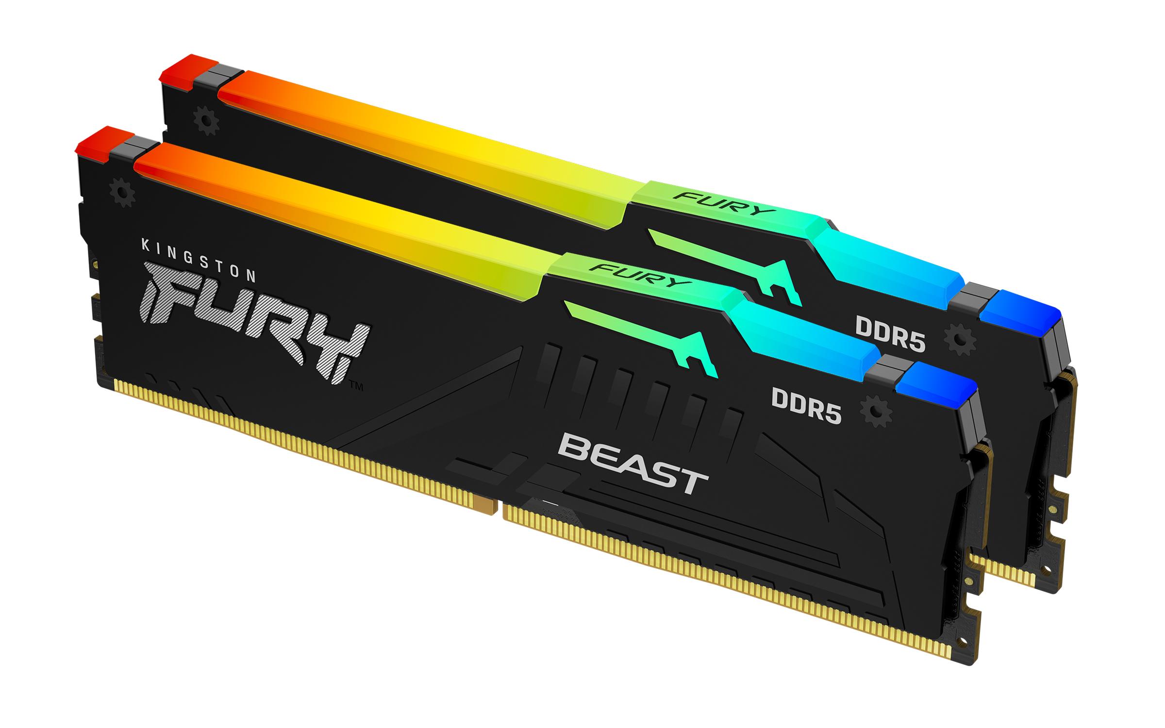 Kingston Technology FURY Beast 16GB 6000MT/s DDR5 CL30 DIMM (Kit da 2 moduli) RGB EXPO