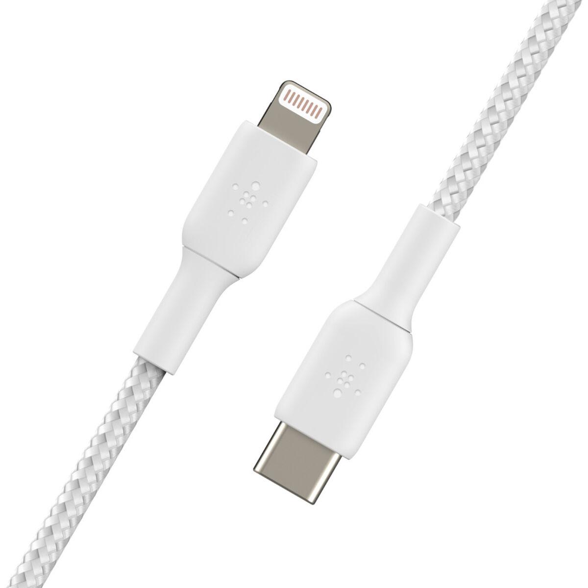 Belkin CAVO INTRECCIATO DA USB-C A LIGHTNING 1M (BOOST CHARGE LIGHTNING TO USB-C - CABLE BRAIDED 1M WHITE)