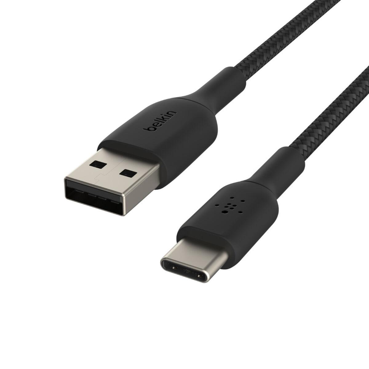 Belkin CAB002BT0MBK cavo USB 0,15 m USB A USB C Nero (USB-A TO USB-C BRAIDED 0.15M BLACK)