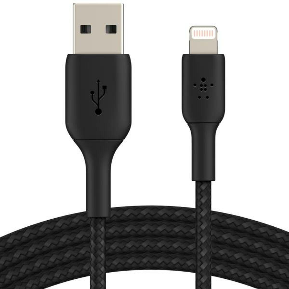 Belkin CAA002BT0MBK cavo Lightning 0,15 m Nero (LIGHTNING TO USBA BRAIDED 0.15M BLK)