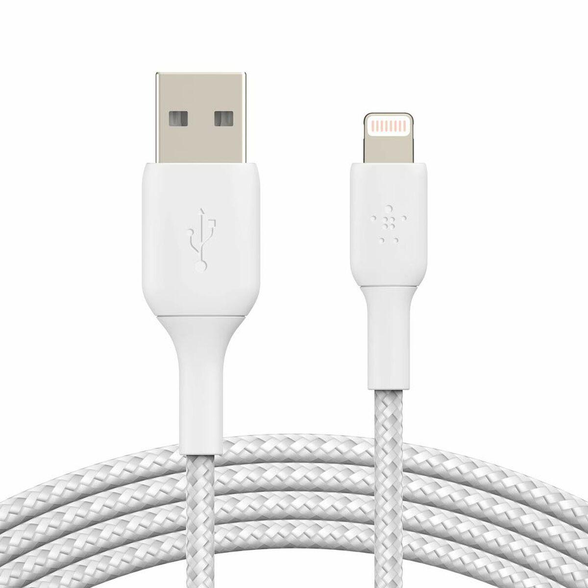 BELKIN CBLE LIGHTNING À GAINE TRESSÉE (CBLE BOOST CHARGE LIGHTNING VERS USB POUR IPHONE IPAD AIRPODS CBLE DE RECHARGE CERTIFI