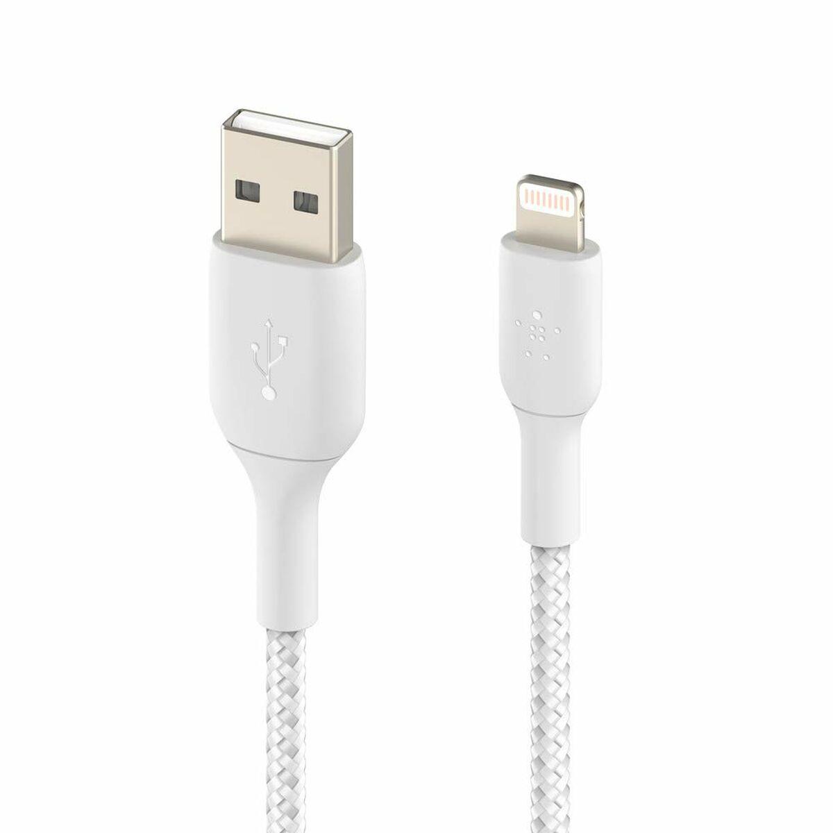 BELKIN CBLE LIGHTNING À GAINE TRESSÉE (CBLE BOOST CHARGE LIGHTNING VERS USB POUR IPHONE IPAD AIRPODS CBLE DE RECHARGE CERTIFI