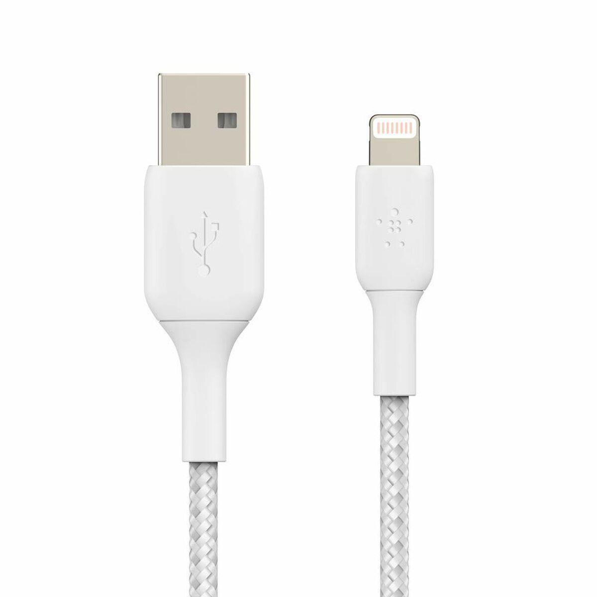 BELKIN CBLE LIGHTNING À GAINE TRESSÉE (CBLE BOOST CHARGE LIGHTNING VERS USB POUR IPHONE IPAD AIRPODS CBLE DE RECHARGE CERTIFI