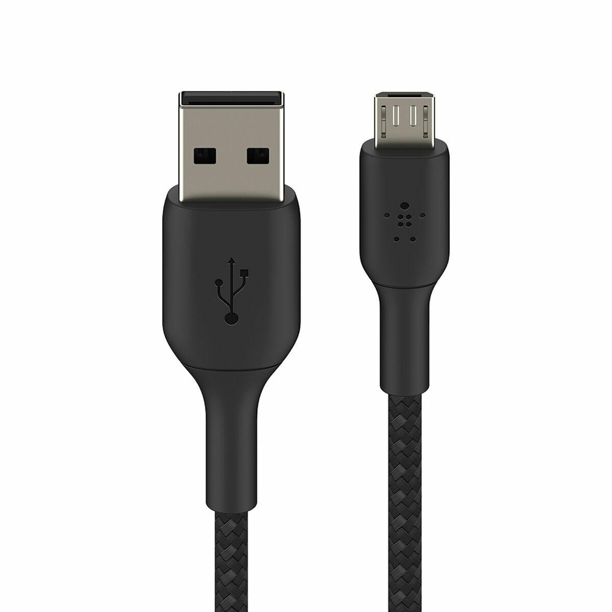 Belkin CAB007bt1MBK cavo USB 1 m USB A Micro-USB A Nero (BELKIN BRAIDED A-MICROUSB 1M BLK)