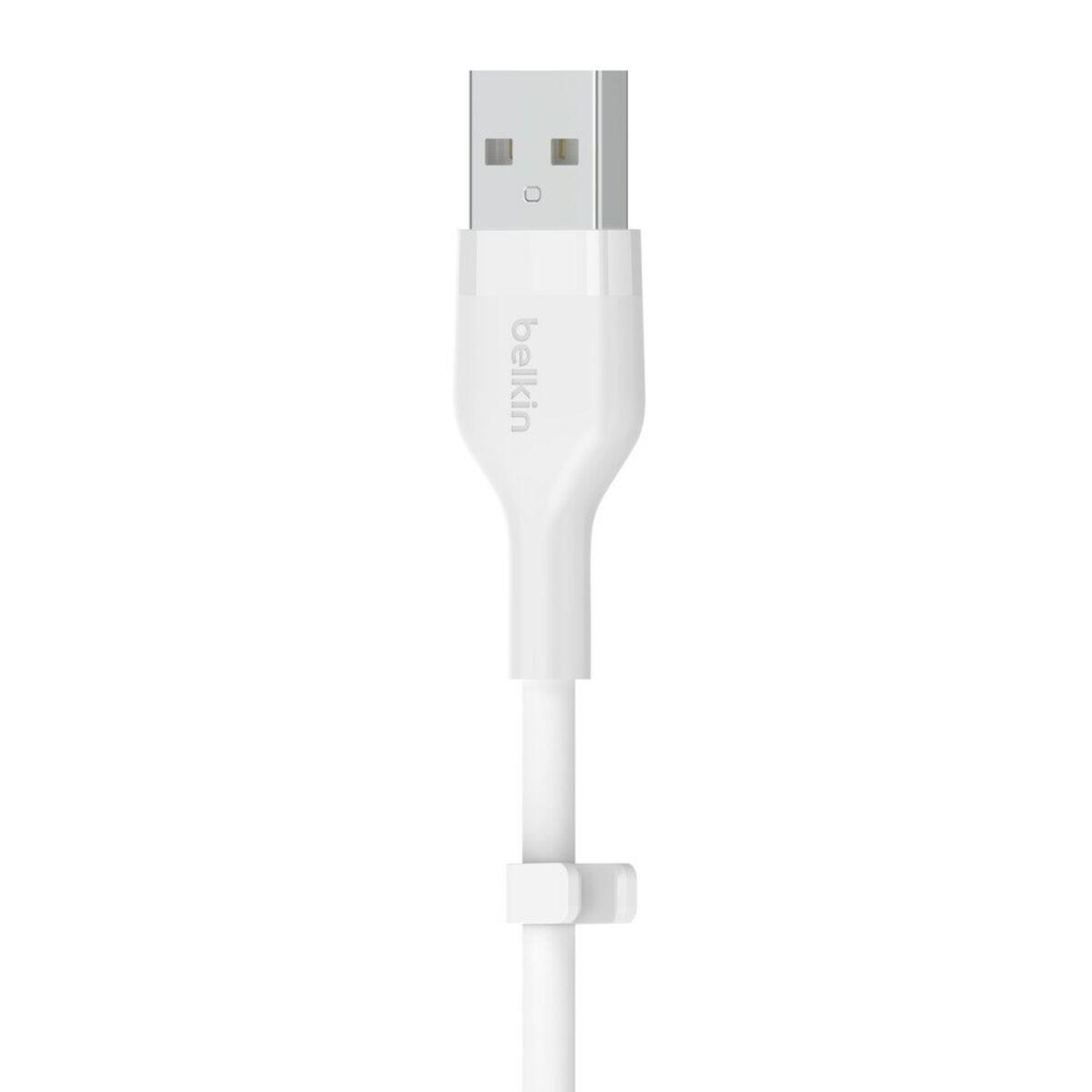 BELKIN CBLE SILICONE USB-A LTG 2M BLANC