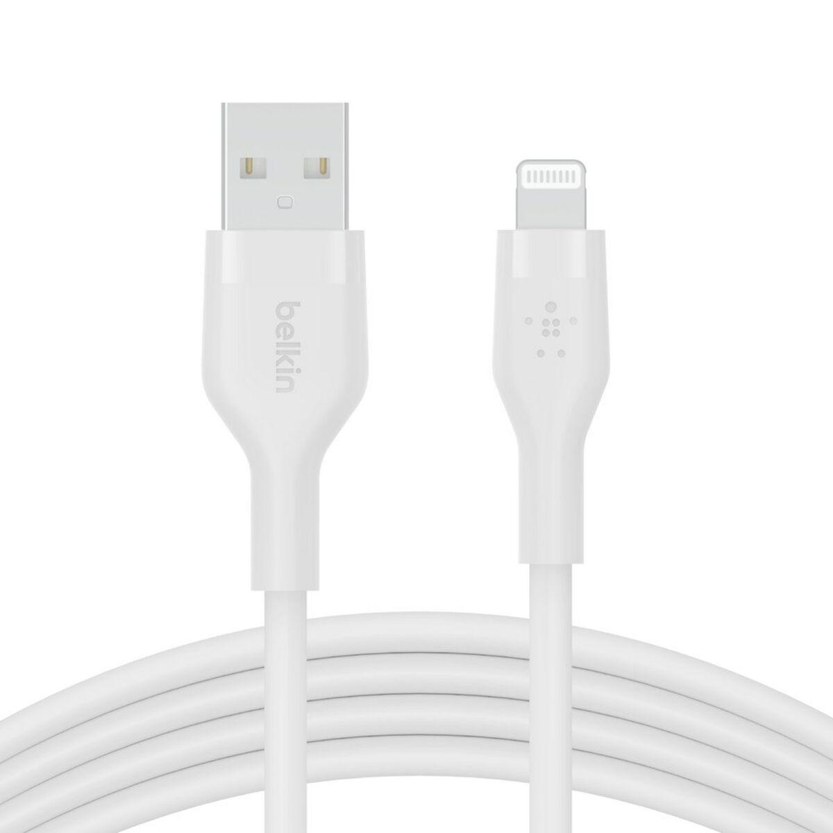 BELKIN CBLE SILICONE USB-A LTG 2M BLANC