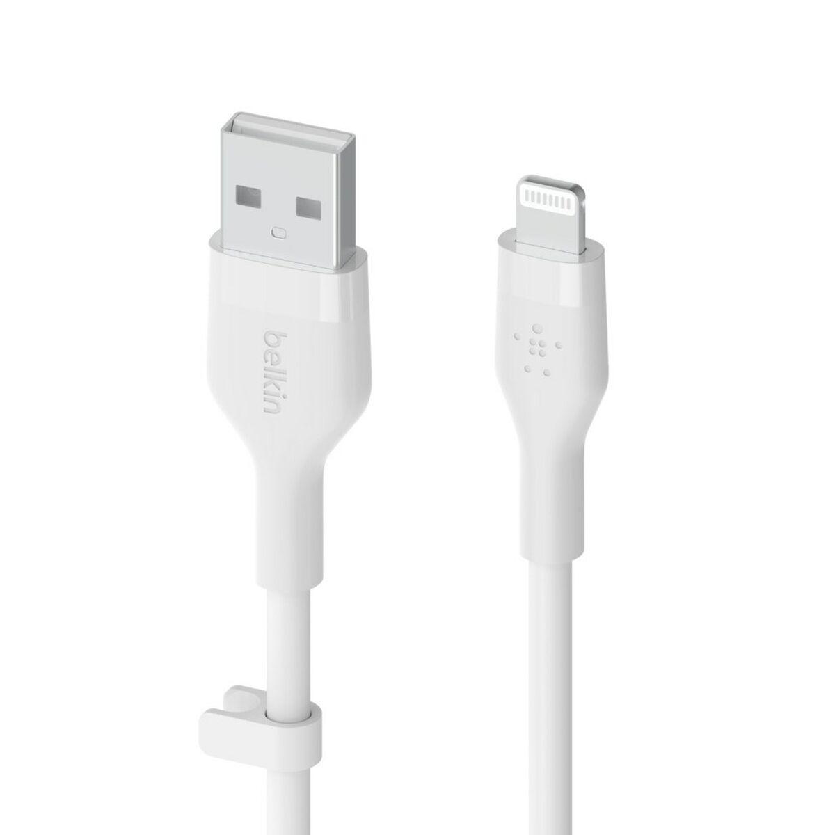 BELKIN CBLE SILICONE USB-A LTG 2M BLANC