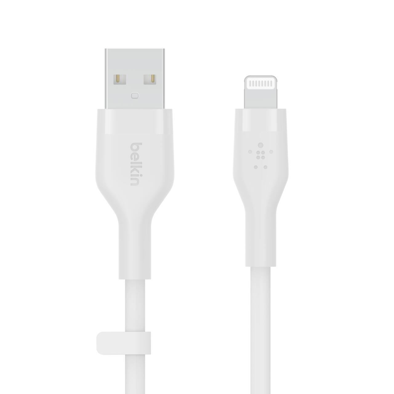 BELKIN CBLE SILICONE USB-A LTG 2M BLANC