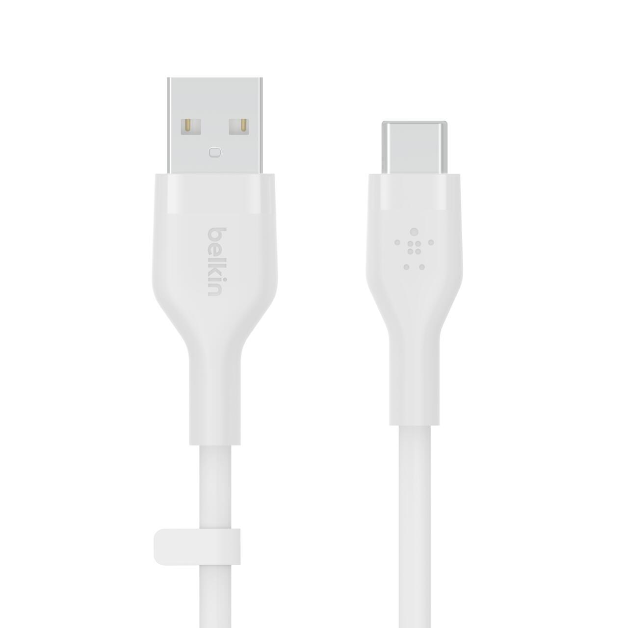 Belkin BOOSTâCHARGE Flex cavo USB 1 m USB 2.0 USB A USB C Bianco (FLEX USB-A/USB-C SILICONE CBL F - SILICONE CABLE SUPPORT