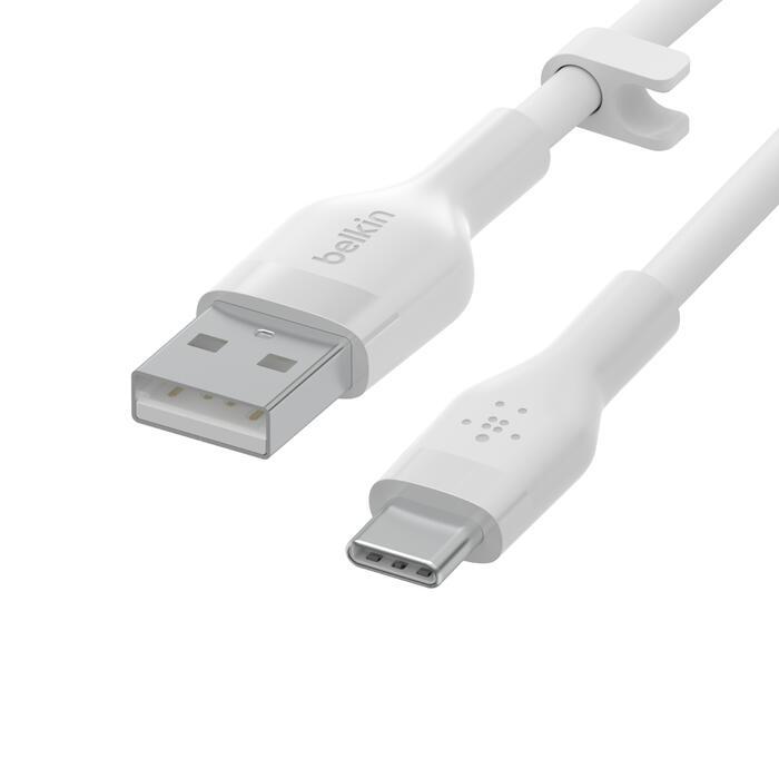 Belkin BOOSTâCHARGE Flex cavo USB 2 m USB 2.0 USB C Bianco (FLEX USB-A/USB-C SILICONE CBL F - SILICONE CABLE SUPPORTS FAST