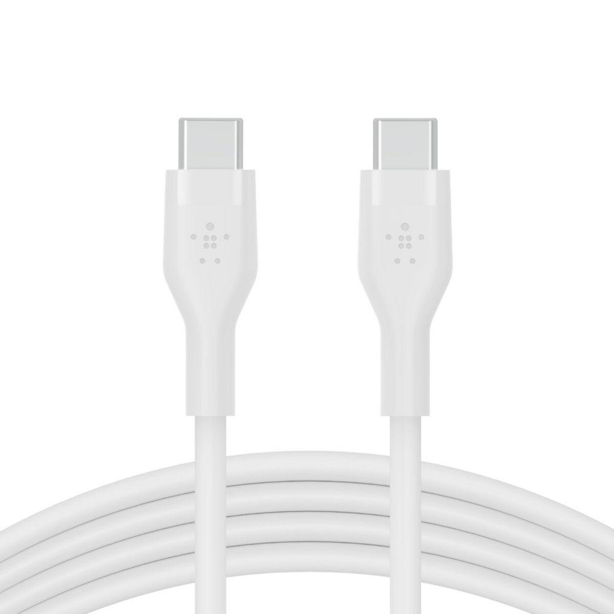 Belkin BOOSTCHARGE Flex cavo USB USB 2.0 2 m USB C Bianco (USB-C TO USB-C 2.0SILICON 2M WHITE)