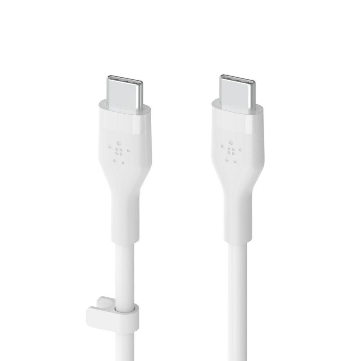 Belkin BOOSTCHARGE Flex cavo USB USB 2.0 2 m USB C Bianco (USB-C TO USB-C 2.0SILICON 2M WHITE)