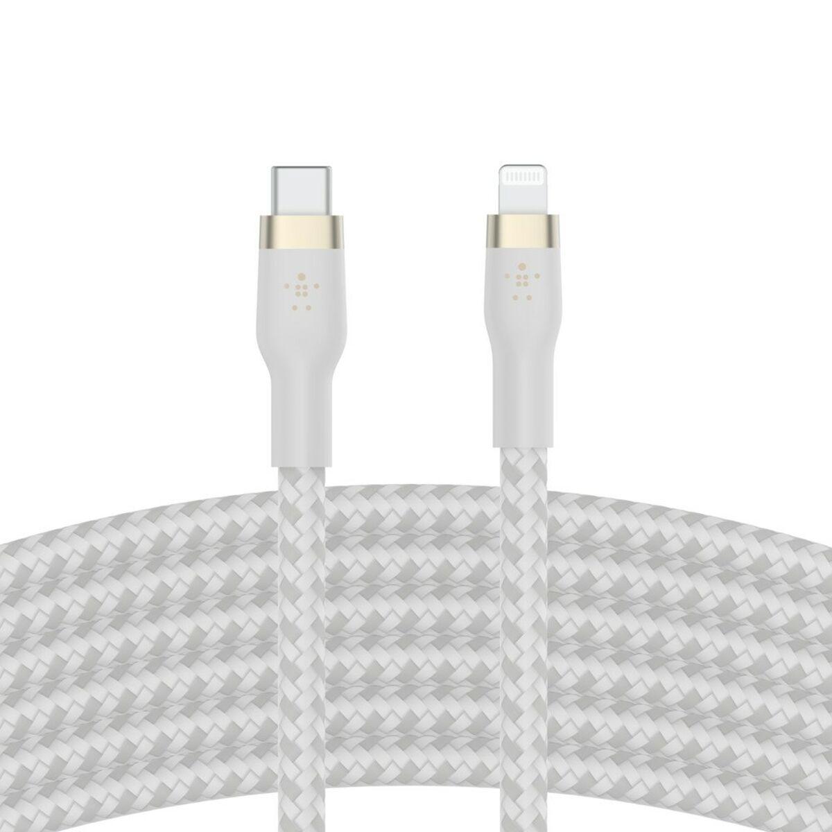 Belkin CAA011BT3MWH cavo Lightning 3 m Bianco (PRO FLEX LIGHTNING/USB-C CBL FA - USB-C SILICONE CABLE SUPPORTS FA)