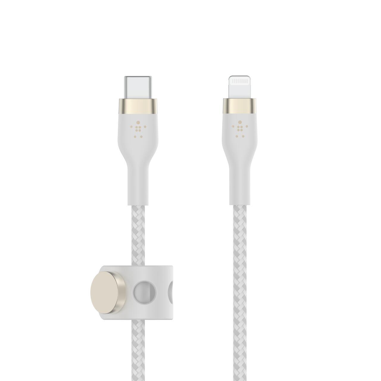 Belkin CAA011BT3MWH cavo Lightning 3 m Bianco (PRO FLEX LIGHTNING/USB-C CBL FA - USB-C SILICONE CABLE SUPPORTS FA)