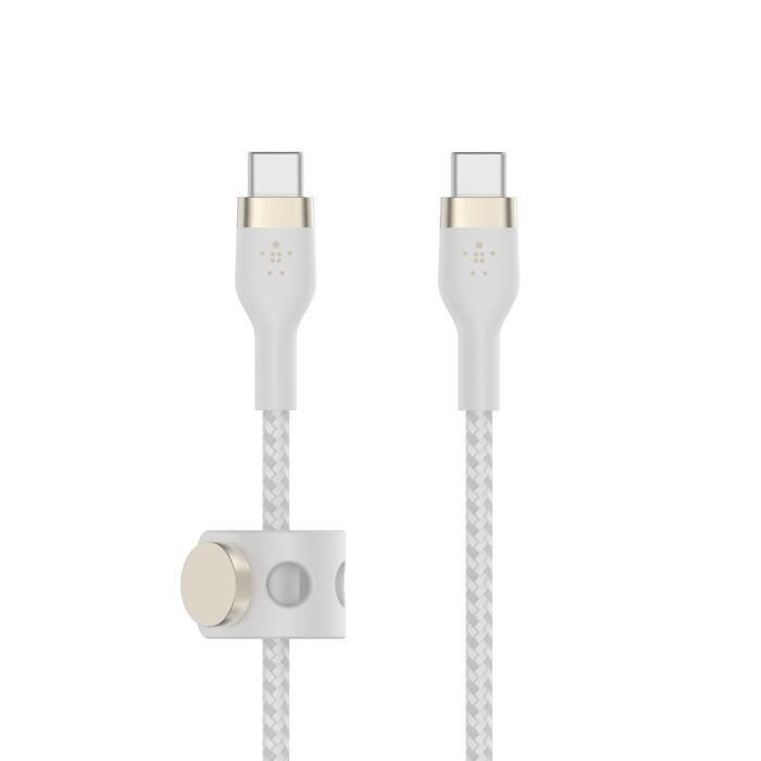 Belkin BOOSTCHARGE PRO Flex cavo USB USB 2.0 3 m USB C Bianco (PRO FLEX USB-C/USB-C CBL FAST C - SILICONE CABLE SUPPORTS FAST C