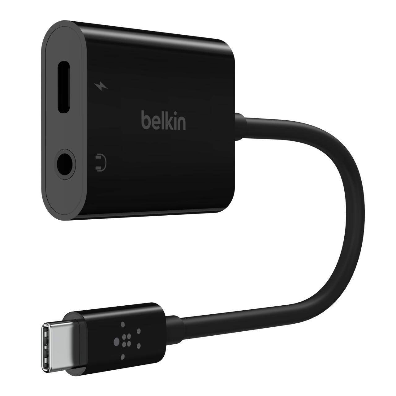 Belkin NPA004BTBK hub di interfaccia USB 3.2 Gen 1 [3.1 Gen 1] Type-C Nero (3.5MM AUDIO + USB-C CHARGE ADAPTER)