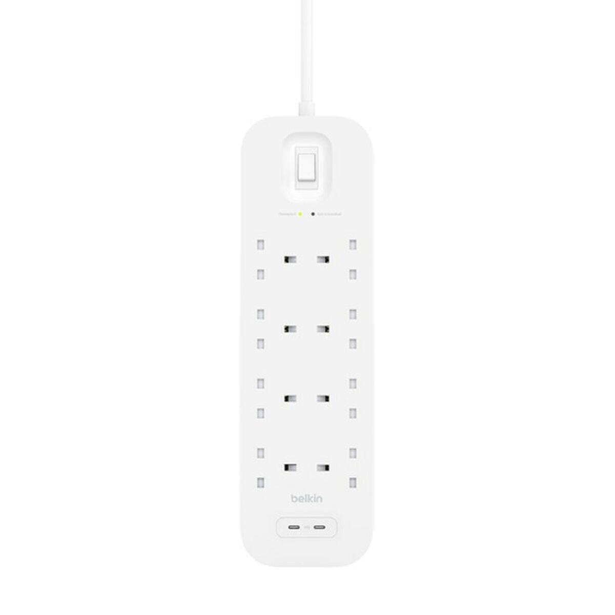 Belkin Connect Bianco 8 presa[e] AC 2 m (POWER STRIP WITH OVERVOLTAGE - PROTECTION 8 SOCKETS WITH 2 X US)