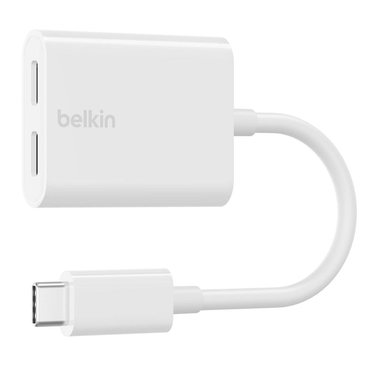 Belkin F7U081BTWH hub di interfaccia USB tipo-C Bianco (CONNECT USB-C AUDIO + CHARGE ADAPTER)