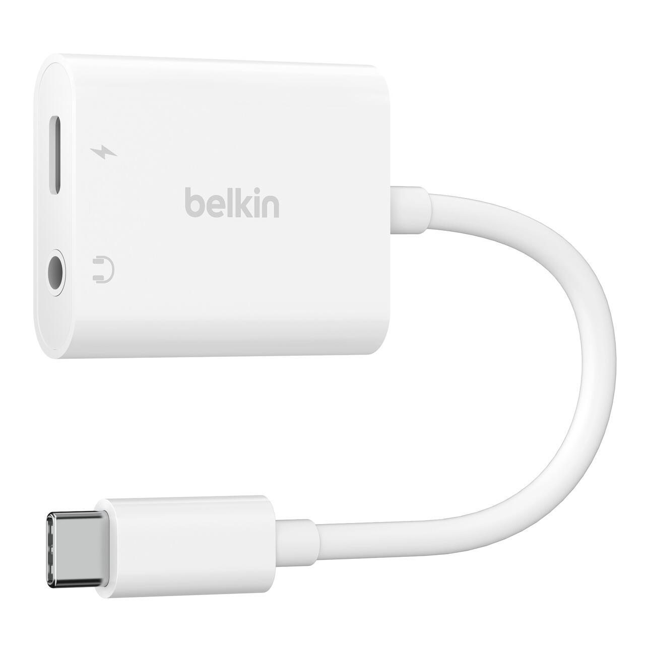 Belkin NPA004BTWH hub di interfaccia USB tipo-C Bianco (3.5MM AUDIO + USB-C CHARGE ADAPT)