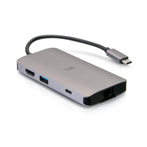 C2G Mini dock USB-C 8 in 1 con HDMI 2 porte USB-A Ethernet lettore schede SD e tecnologia Power Delivery USB-C fino a 100 W - 4