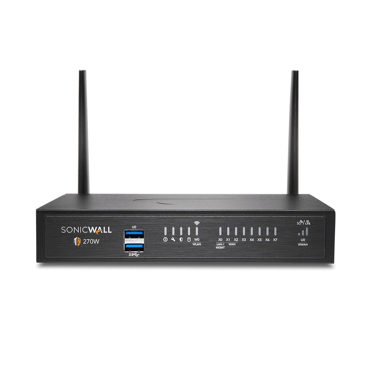 SonicWall TZ270W firewall [hardware] 2000 Mbit/s (SonicWall TZ Series [Gen 7] TZ270W - Apparecchiatura di sicurezza - con 2 ann