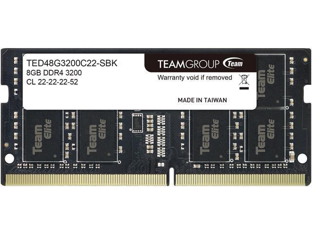 Team Group ELITE TED48G3200C22-S01 memoria 8 GB 1 x 8 GB DDR4 3200 MHz (Team Elite 8GB No Heatsink 1 x 8GB DDR4 3200MHz SODIMM