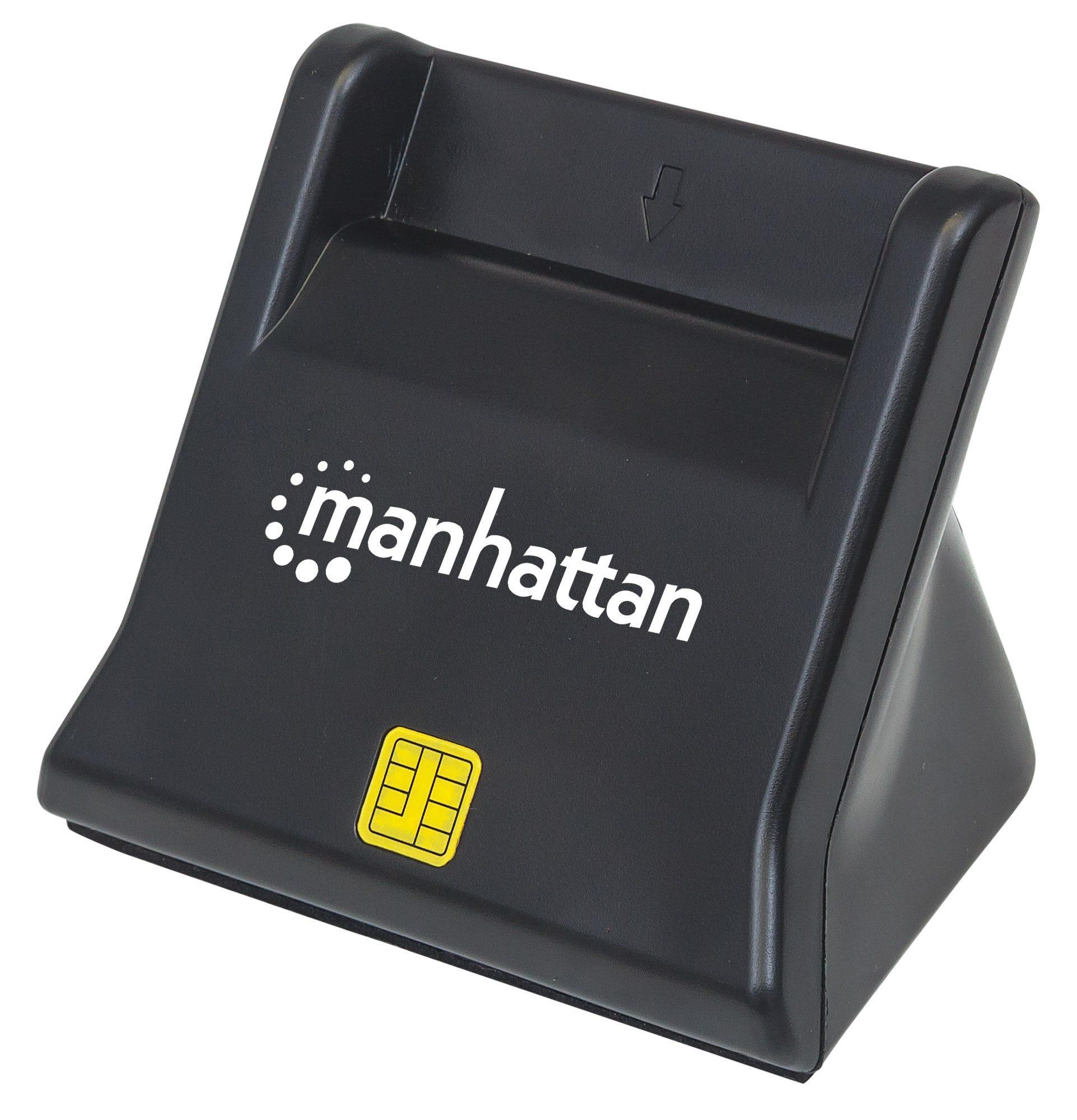 Manhattan 102025 lettore di card readers Interno USB USB 2.0 Nero (USB-A Smart/SIM Card Reader, 480 Mbps [USB 2.0], Desktop Sta