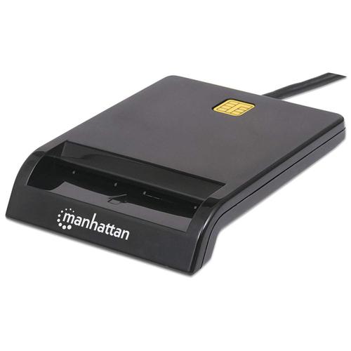 Manhattan 102049 lettore di card readers Interno USB USB 2.0 Nero (USB-A CONTACT SMART CARD READER - -EXTERNAL BLACK)