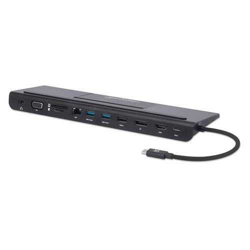 Manhattan 153478 replicatore di porte e docking station per notebook Cablato USB 3.2 Gen 1 (3.1 Gen 1) Type-C Nero