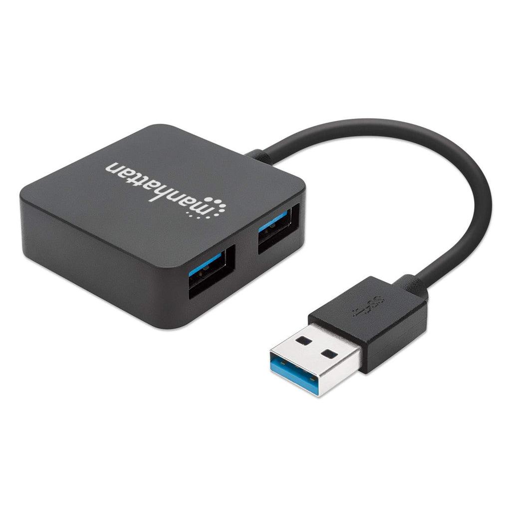 Manhattan 162296 hub di interfaccia USB 3.2 Gen 1 [3.1 Gen 1] Type-A 5000 Mbit/s Nero (USB-A 4-PORT HUB USB 3.0- - BUS POWER BL